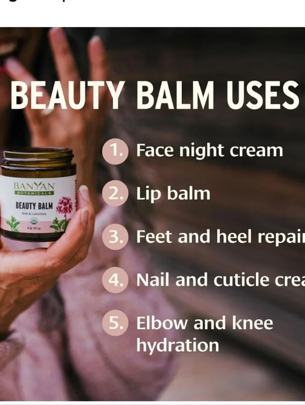 NIB Banyan Botanicals Beauty Balm Organic Face & Body Moisturizer Shatavari $26